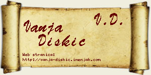 Vanja Diskić vizit kartica